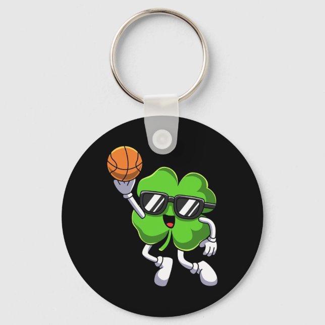 Roligt St patricks day Shamrock Spela upp byte ske Nyckelring (Framsida)