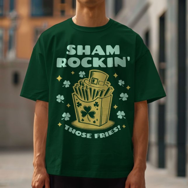Roligt St. Patrick's Day Shamrockin. T Shirt (Oversized effect)