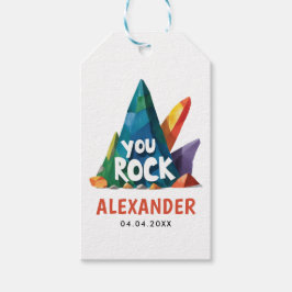 Roligt: Sten Färgfläckfärg för berg av klätterkame Presentetikett