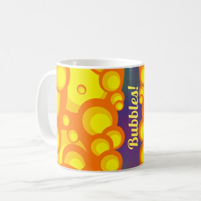 Roligt Stil Bubbles Kaffemugg (Framsida vänster)