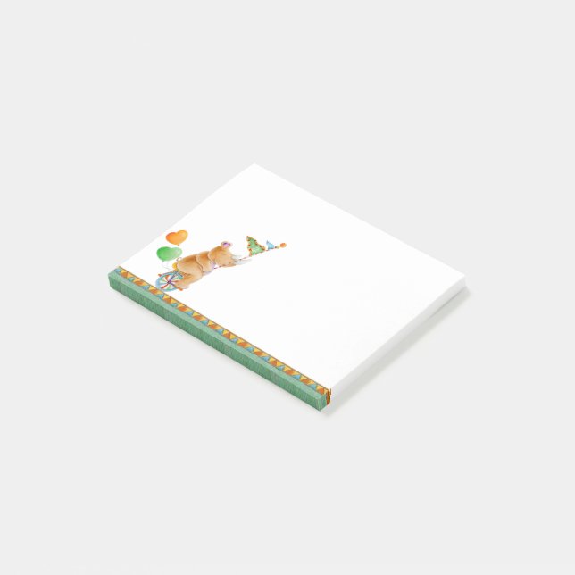 Roligt stollig rhino på ett enda konstverk. post-it block (Vinklad)