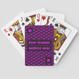 Roligt STOP STARTA Anpassade Monogram SHOCK ROSA Casinokort