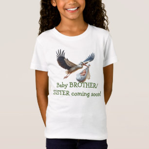 Roligt stork för broder/systerfödelseanmälan t shirt