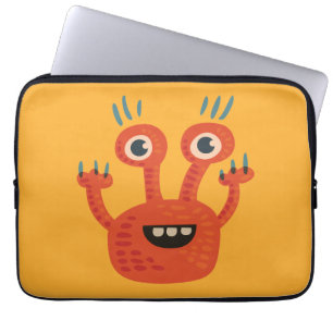 Roligt stort synat le gulligt monster laptop sleeve