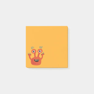 Roligt stort synat le gulligt monster post-it block