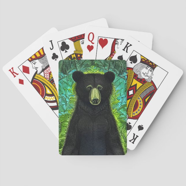 Roligt Storybook Little Black Bear Casinokort (Baksidan)