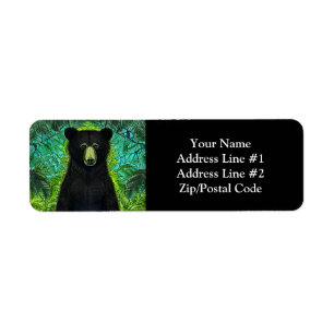Roligt Storybook Little Black Bear Returadress Etikett