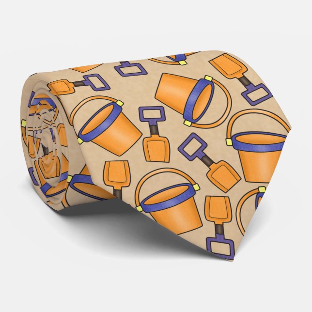 Roligt strandbucket mönster tie slips (Rullad)
