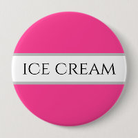 Roligt Strawberry ICE CREAM Rosa White Rand Button