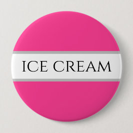 Roligt Strawberry ICE CREAM Rosa White Rand Button Knapp