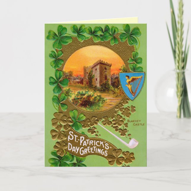 Roligt Sts Patrick kort för daghälsning (Framsida)