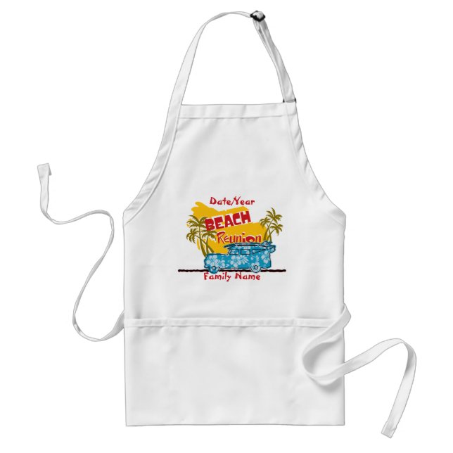 Roligt Summer Beach Family Reunion Apron Förkläde (Framsidan)