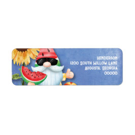 Roligt Summer Gnome Family Reunion Returadress Etikett