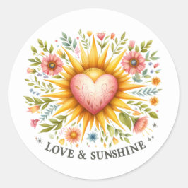 Roligt Summer Stickers Runt Klistermärke