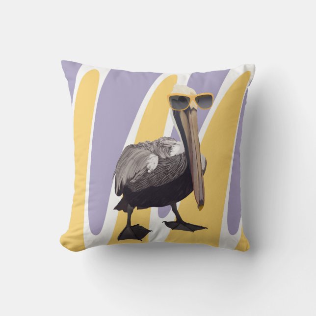 Roligt Summer Vibes Pelican Bird Kudde (Framsida)