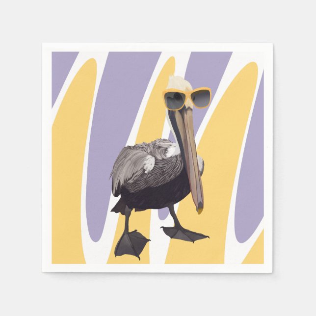 Roligt Summer Vibes Pelican Bird Pappersservett (Framsidan)