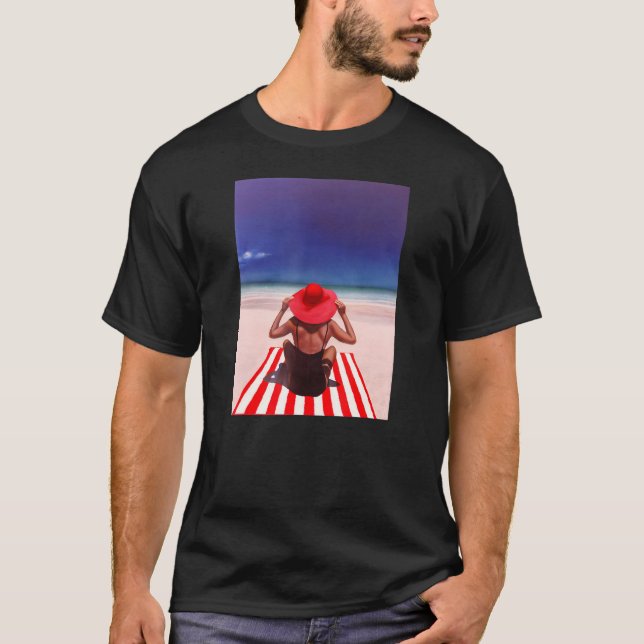 Roligt Sunbad Girl T Shirt (Framsida)