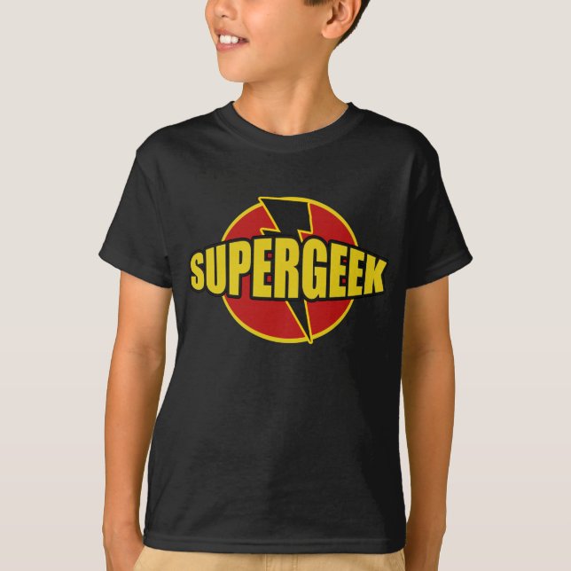 Roligt SUPERGEEK-grafik TEE (Framsida)