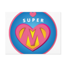 Roligt superhjälte superkvinna-mamma emblem