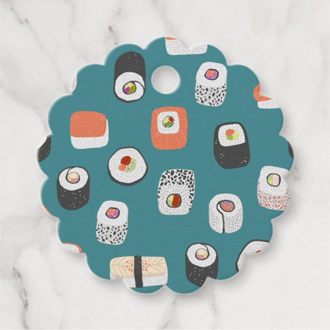 Roligt Sushi Gåvor Etiketter (Framsida)