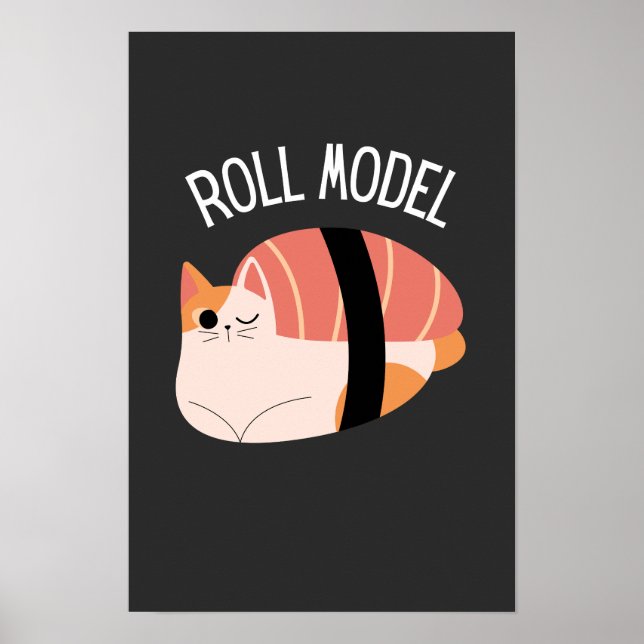 Roligt Sushi Katt Rulle Modell  Poster (Framsidan)