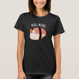 Roligt Sushi Katt Rulle Modell T-Shirt