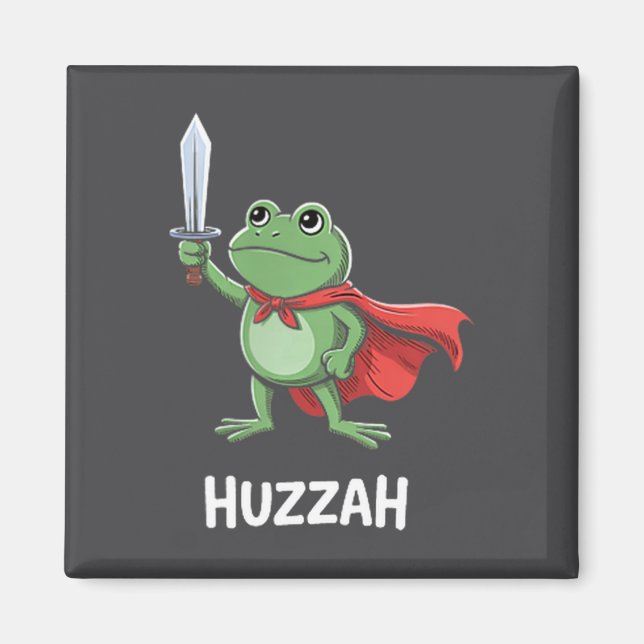 Roligt Svärd Meme Citat Huzzah Groda Riddare  Magnet (Framsidan)