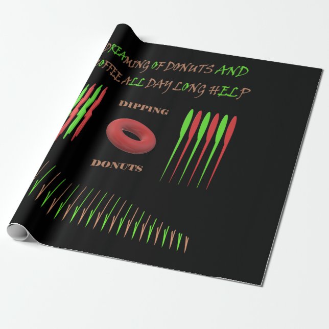 Roligt svart Haloween-gåva med text Presentpapper (Utrullad)