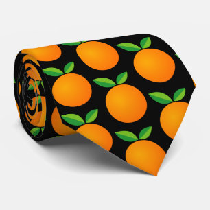 Roligt, svart och orange, halslips i mönster slips