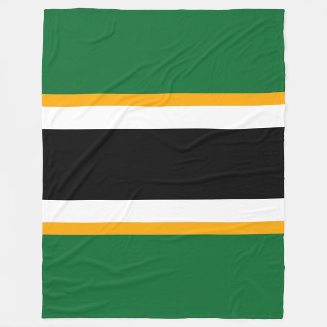 Roligt Svartvit Gult, Grönt, Tävla Rand Fleecefilt (Framsidan)