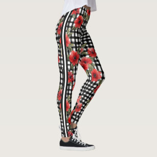 Roligt Svartvit Ro-trädsformgivning med Rand Leggings