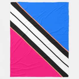 Roligt Svartvit Tävla Rand på ljusblått Rosa Fleecefilt