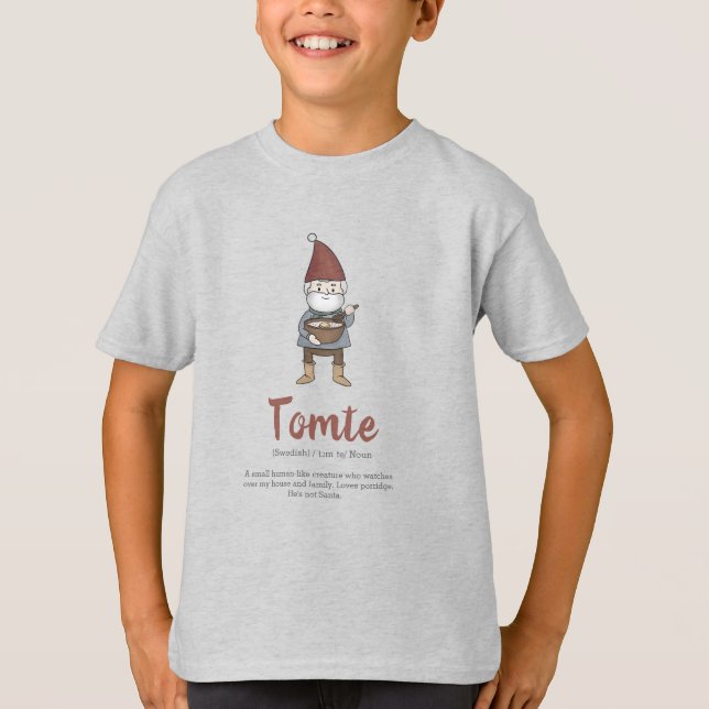 Roligt Svenska Tomte Gnome Definition T-Shirt (Framsida)