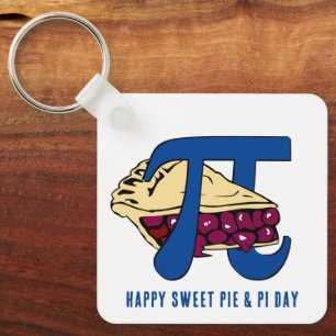 Roligt Sweet Cherry Paj LYCKLIG PI DAY Nyckelring