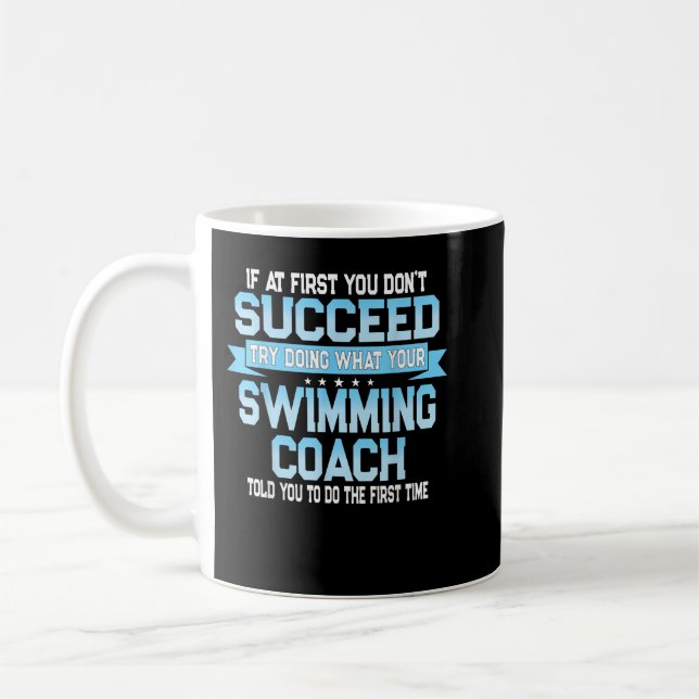 Roligt Swimming Coach Meme - Funny Swimmer Saming Kaffemugg (Vänster)