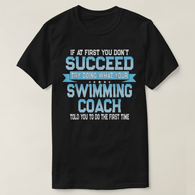 Roligt Swimming Coach Meme - Funny Swimmer Saming T Shirt (Design framsida)