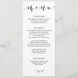 Roligt Swirly Calligraphy Bröllop Menu Meny
