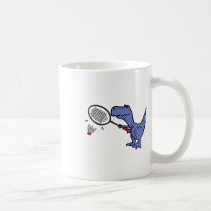 Roligt T-rex Dinosaur som spelar Badminto Kaffemugg