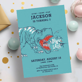 Roligt T-Rex Dinosaurs Barns födelsedag Party Inbjudningar
