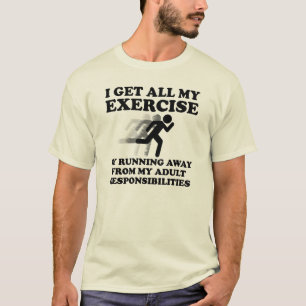 Roligt T-Shirt för den som Springar ifrån Ansvar