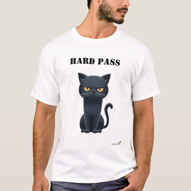 Roligt T-shirt med sur katt (Framsida)