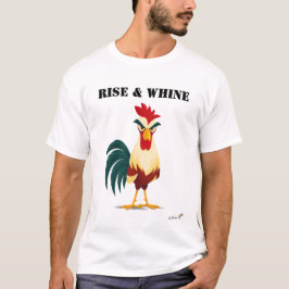 Roligt T-shirt med Tupp som 'Stig Upp och Surra'