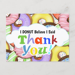 Roligt Tack för färgade donuts Vykort