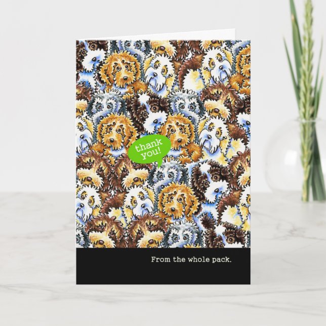 Roligt tack från gruppCockapoo hundar Kort (Framsida)