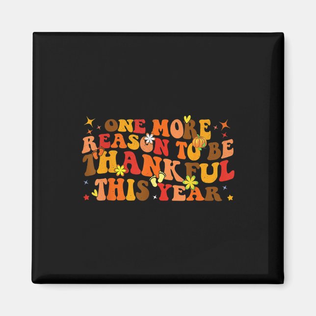 Roligt tackfest graviditets tillkännagivande höst  magnet (Framsidan)