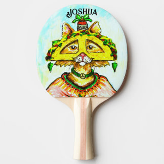 Roligt Taco Hippie Cat Ping Pong Paddle Pingisracket