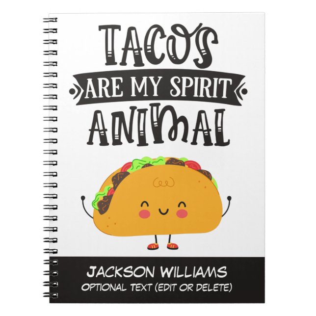Roligt Tacos är mitt sinnesdjur humoriserat Anteckningsbok (Framsidan)