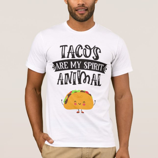Roligt Tacos är mitt sinnesdjur humoriserat T Shirt (Framsida)