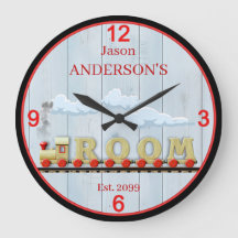 Roligt Tåg Room Boy's Wall Clock