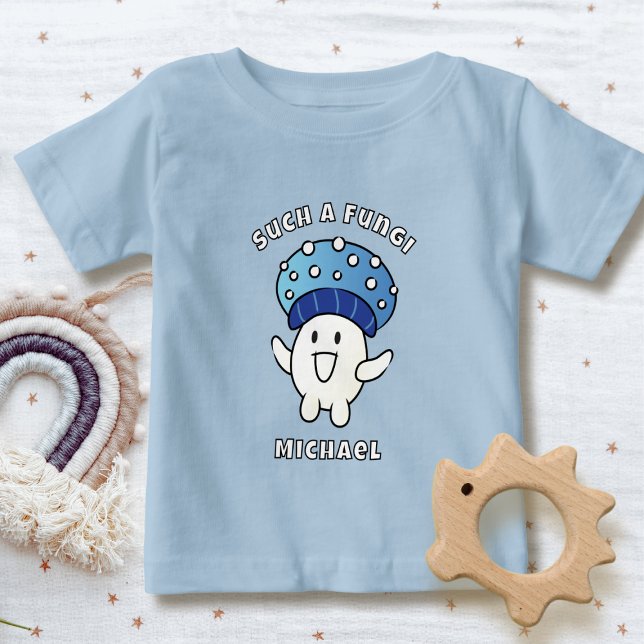 Roligt talesätt Kawaii Svamp Tecknad Svamp Blå T Shirt (Skapare uppladdad)